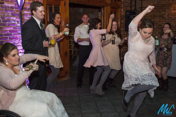 bridesmaid dancing during wedding reception