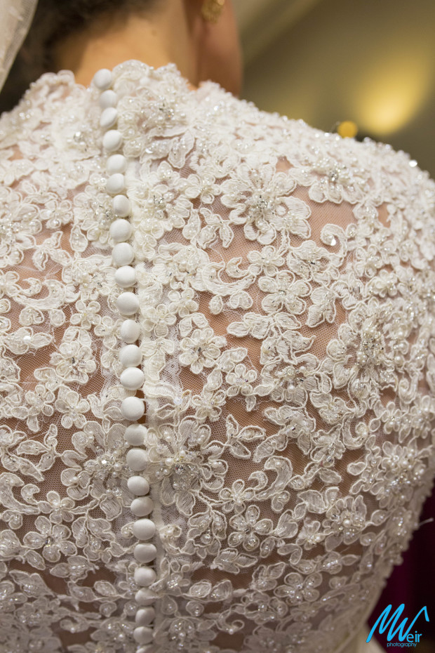 back lace detail of bridal gown