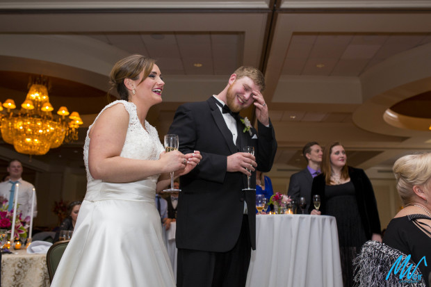 groom embarrassed during father of the brides speech