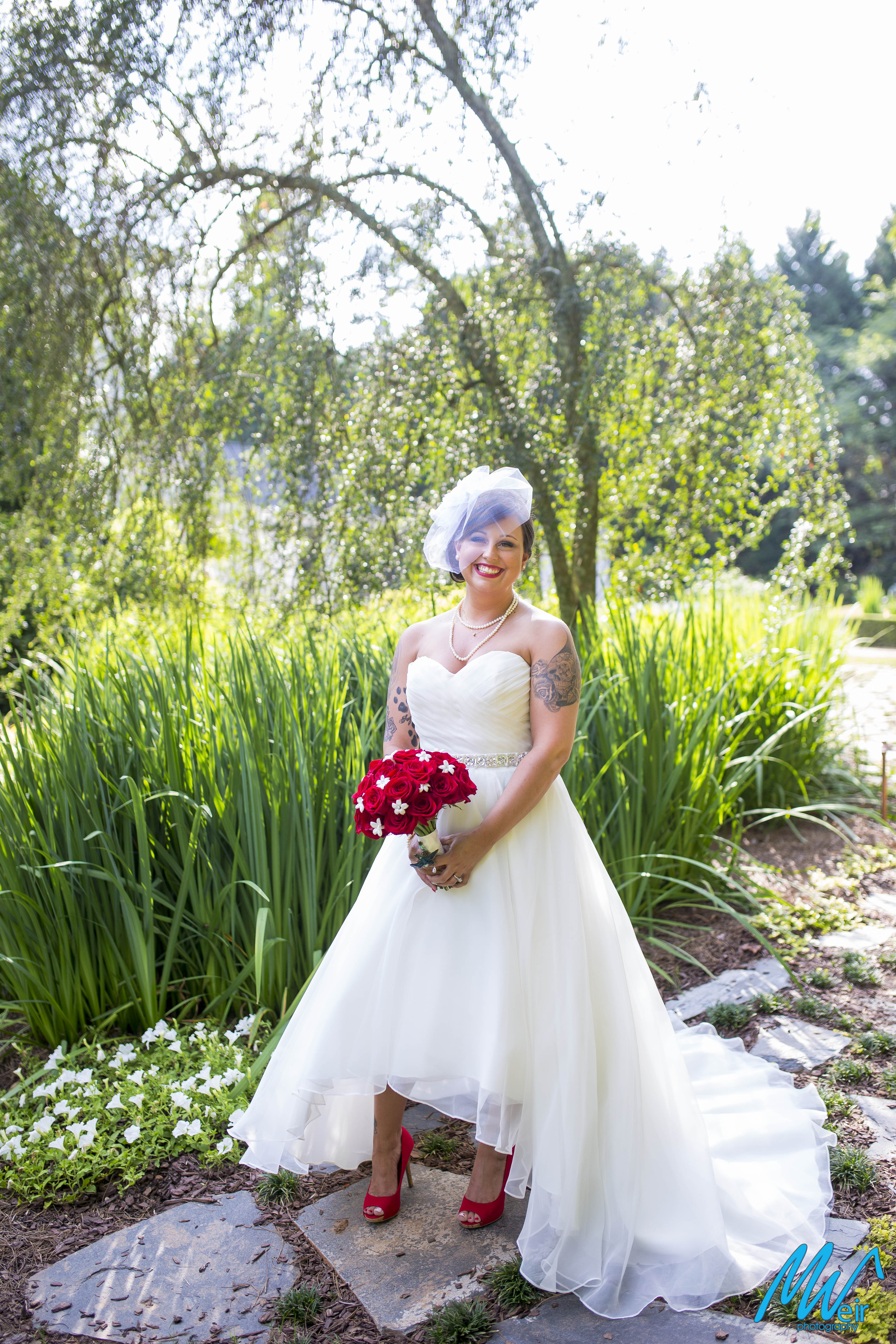 bride in a garden