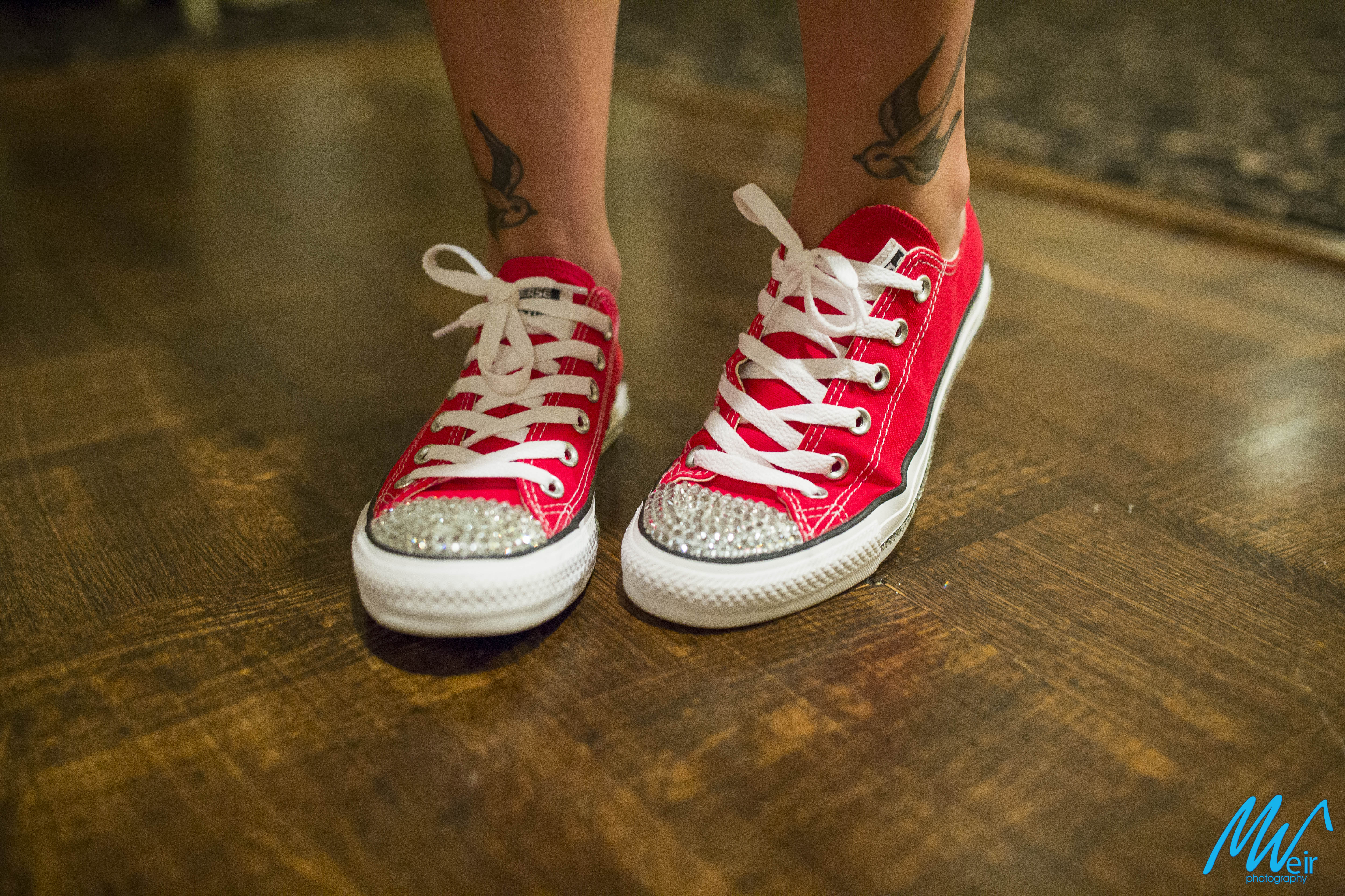 bedazzled red converse
