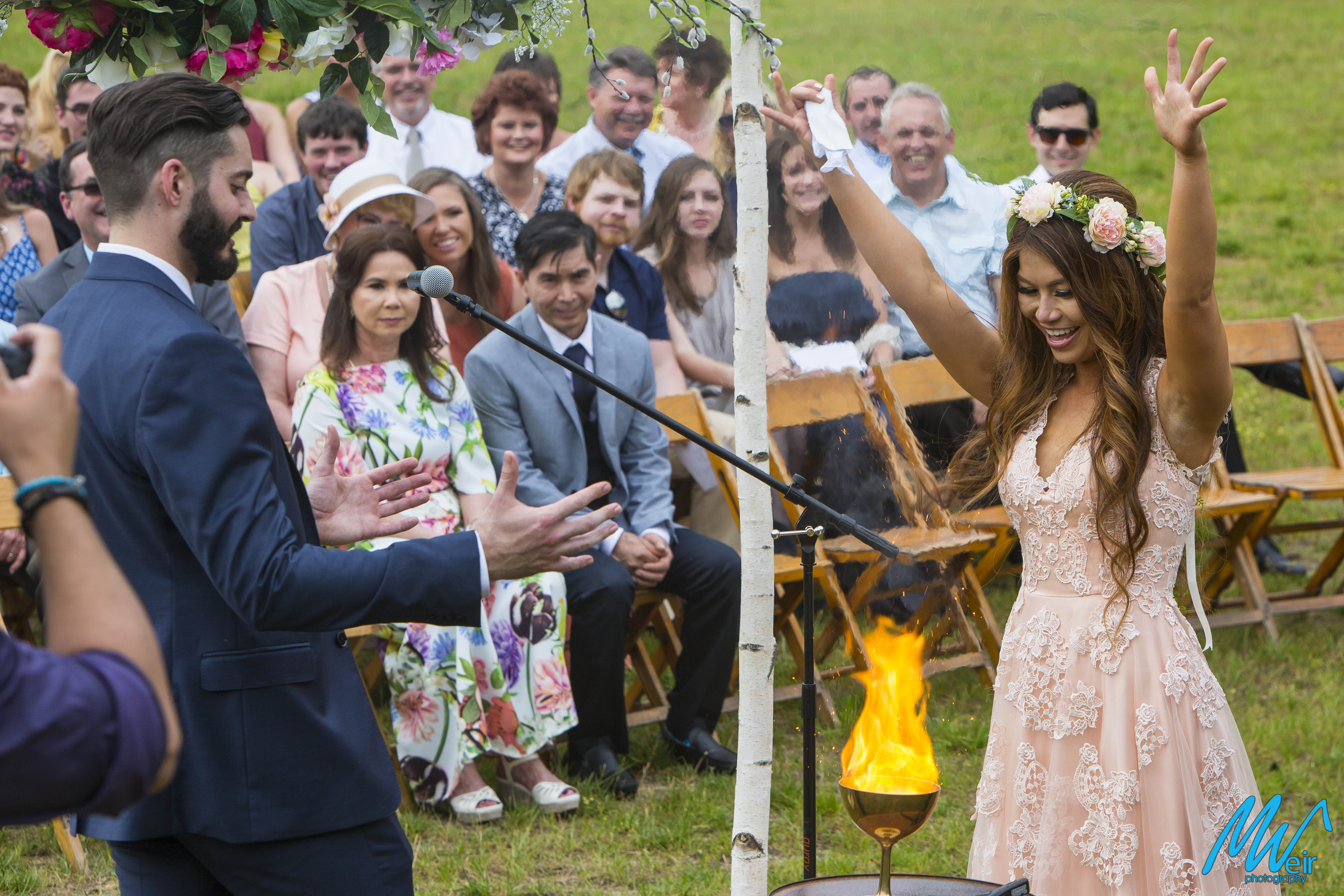 Bride and Groom submit their vows into a Harry Potter themed Goblet of Fire