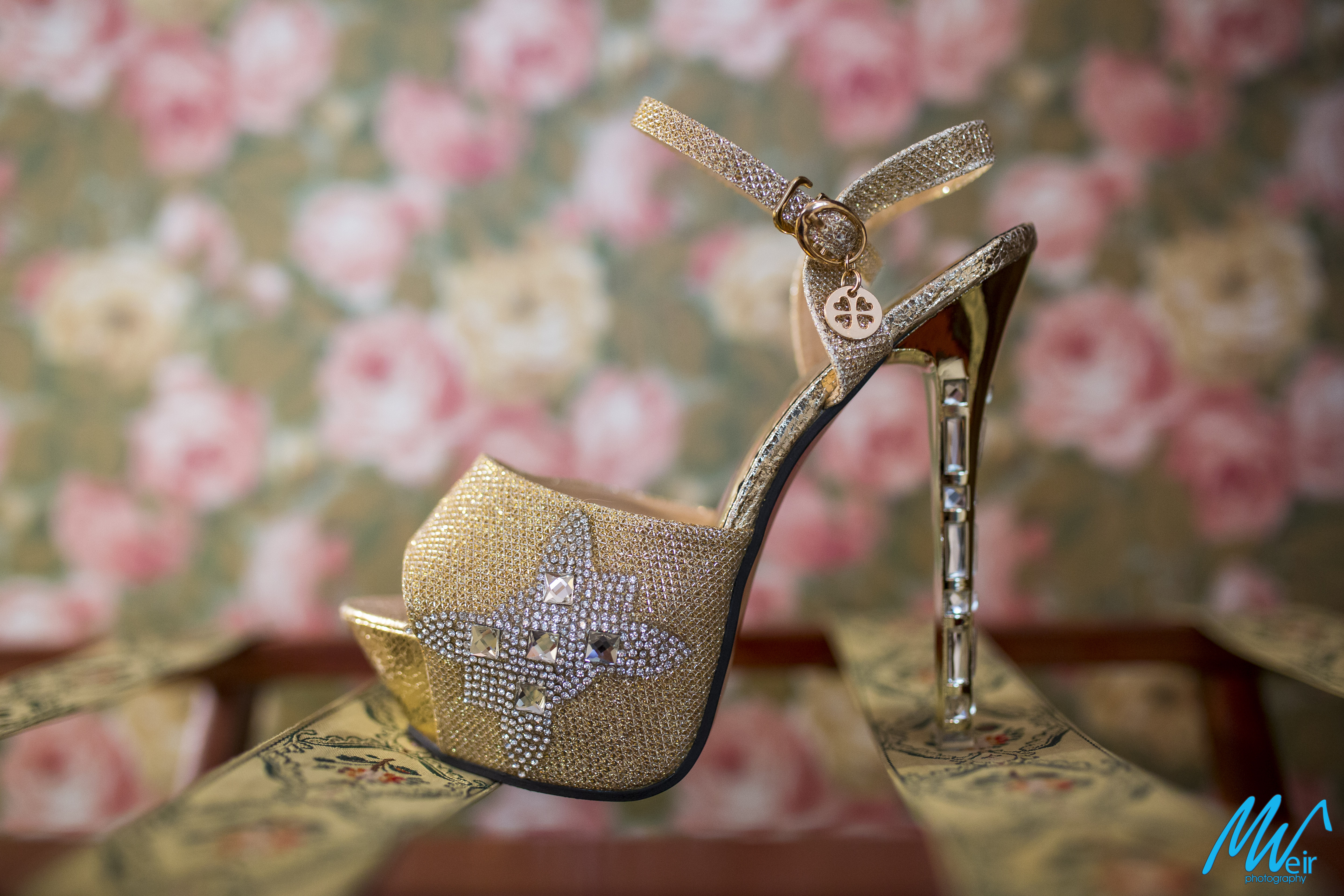 gold and silver 4 inch sparkly high heels for reception