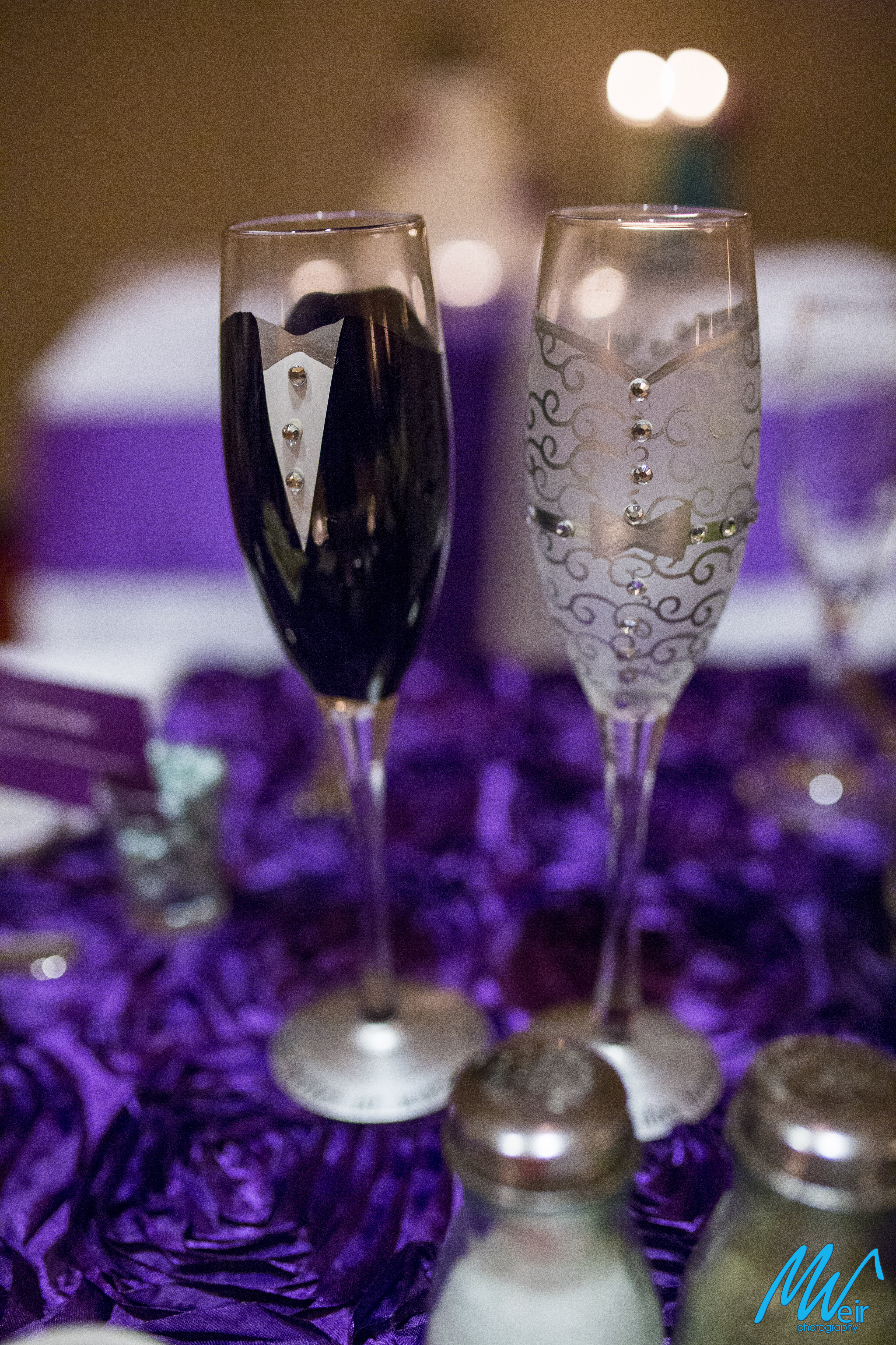 custom bride and groom champagne flutes