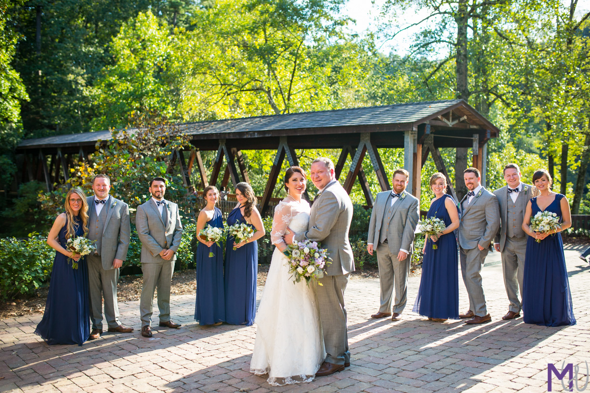 bridal party at roswell mill