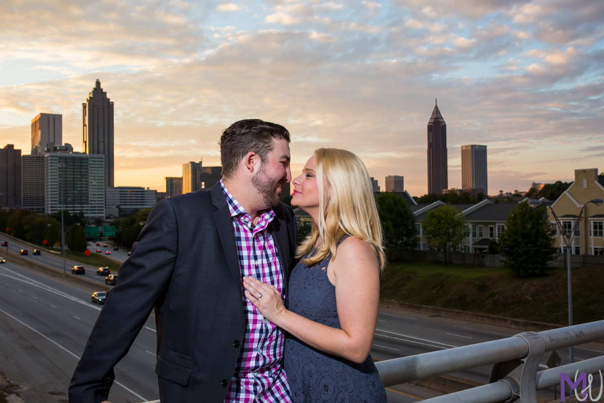 engagement session at Inman Park and Jackson Street Bridge atlanta