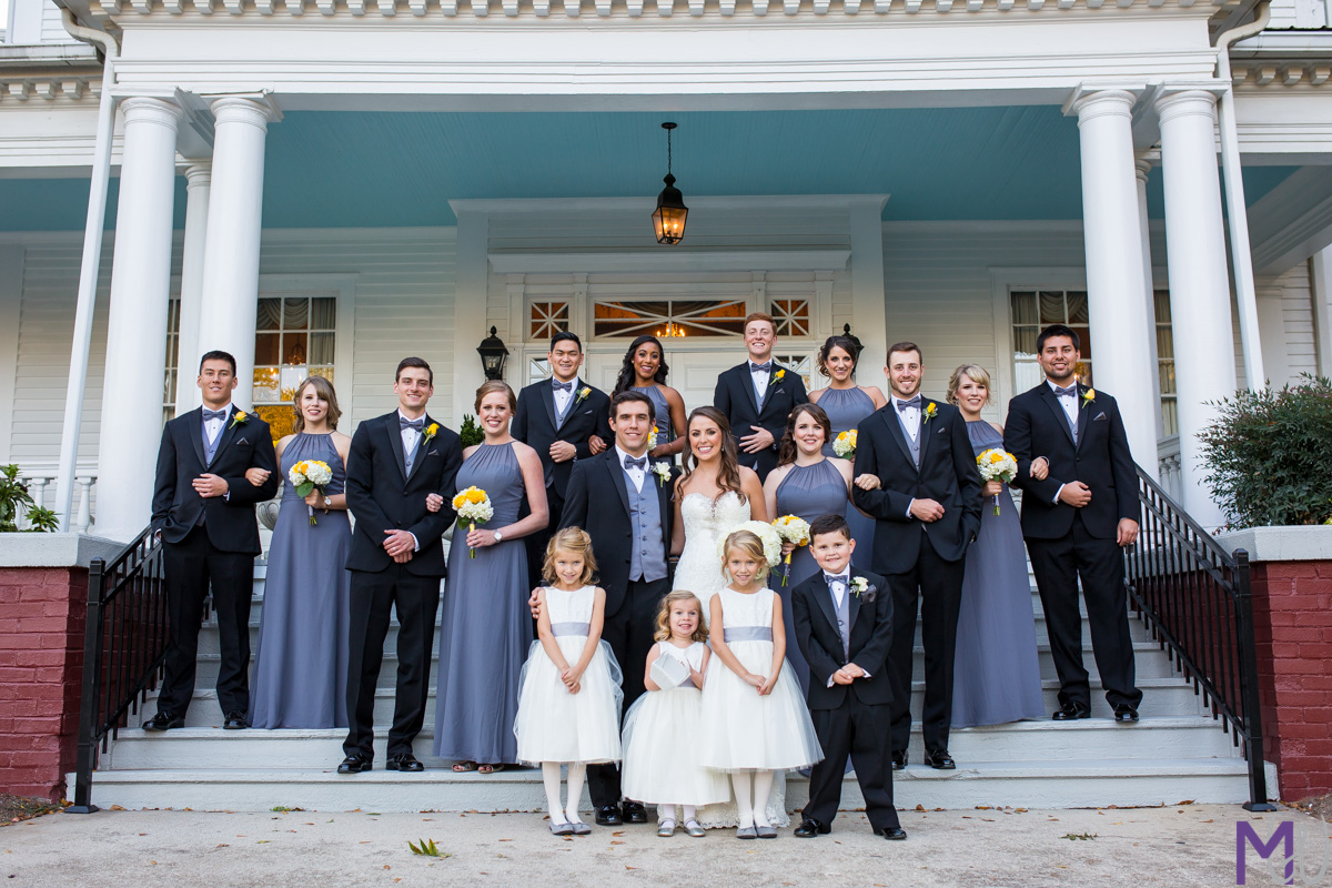 bridal party on front porch