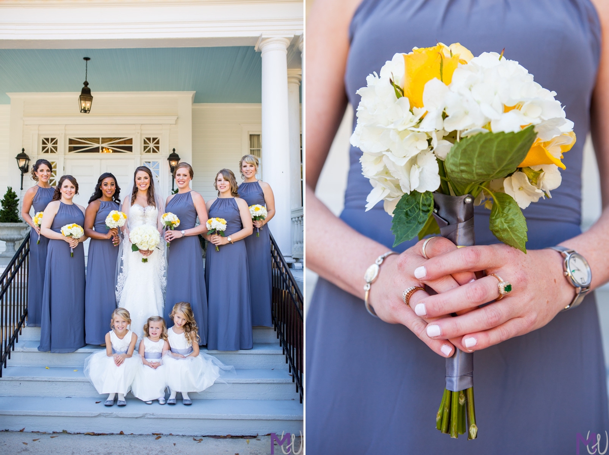 bridesmaids and flowers