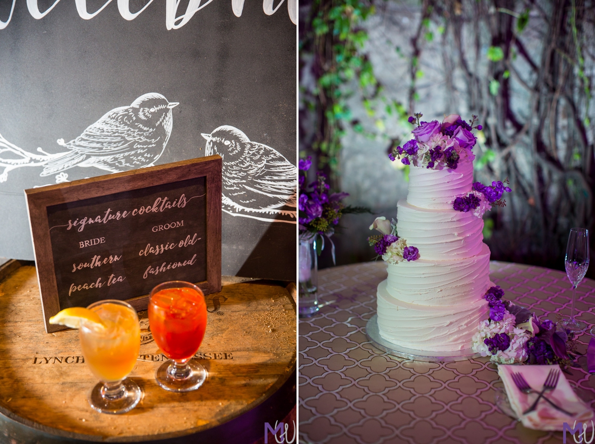 wedding signature drink and wedding cake