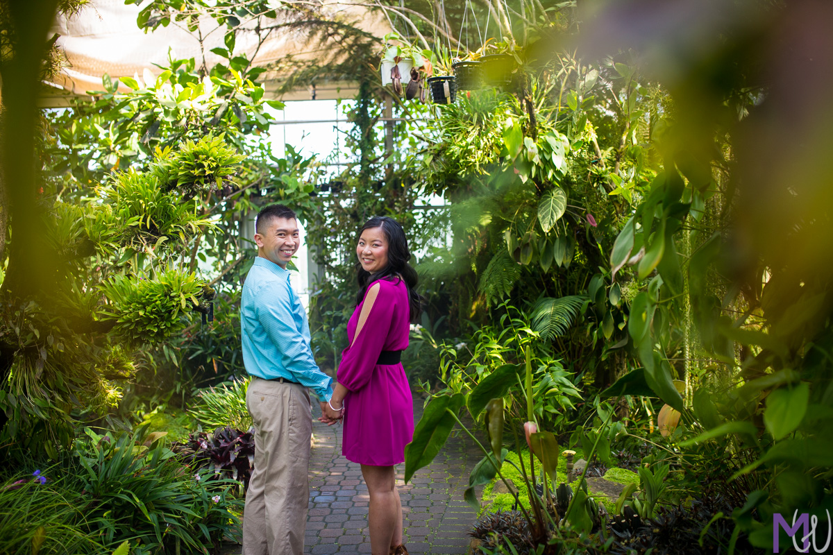 spring Engagement session at the atlanta botanical garden