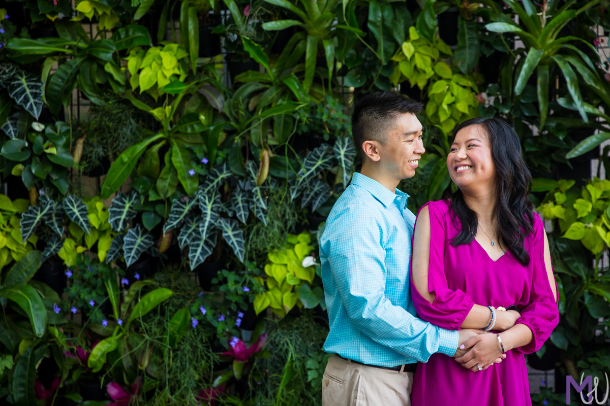 spring Engagement session at the atlanta botanical garden