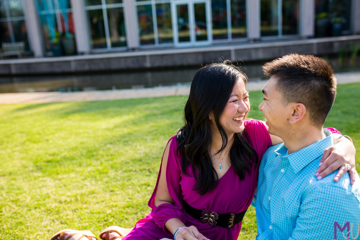 spring Engagement session at the atlanta botanical garden