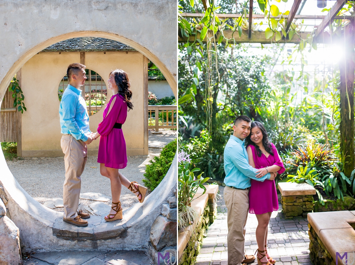 spring Engagement session at the atlanta botanical garden