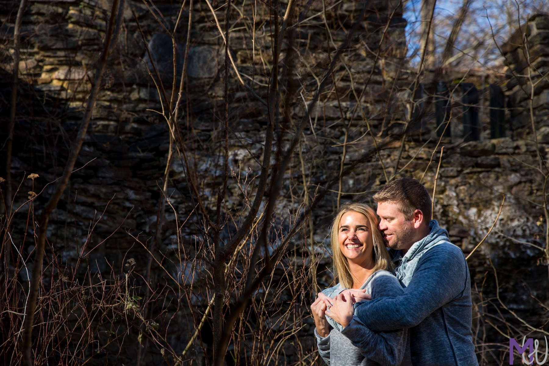 Engagement photos at Sope Creek Mill Ruins