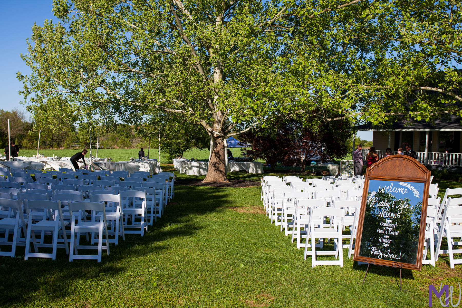 outdoor wedding under the trees in Athens, GA