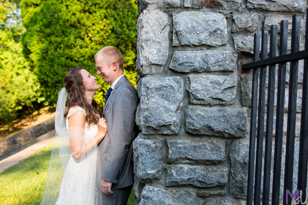 bride and groom in piedmont park