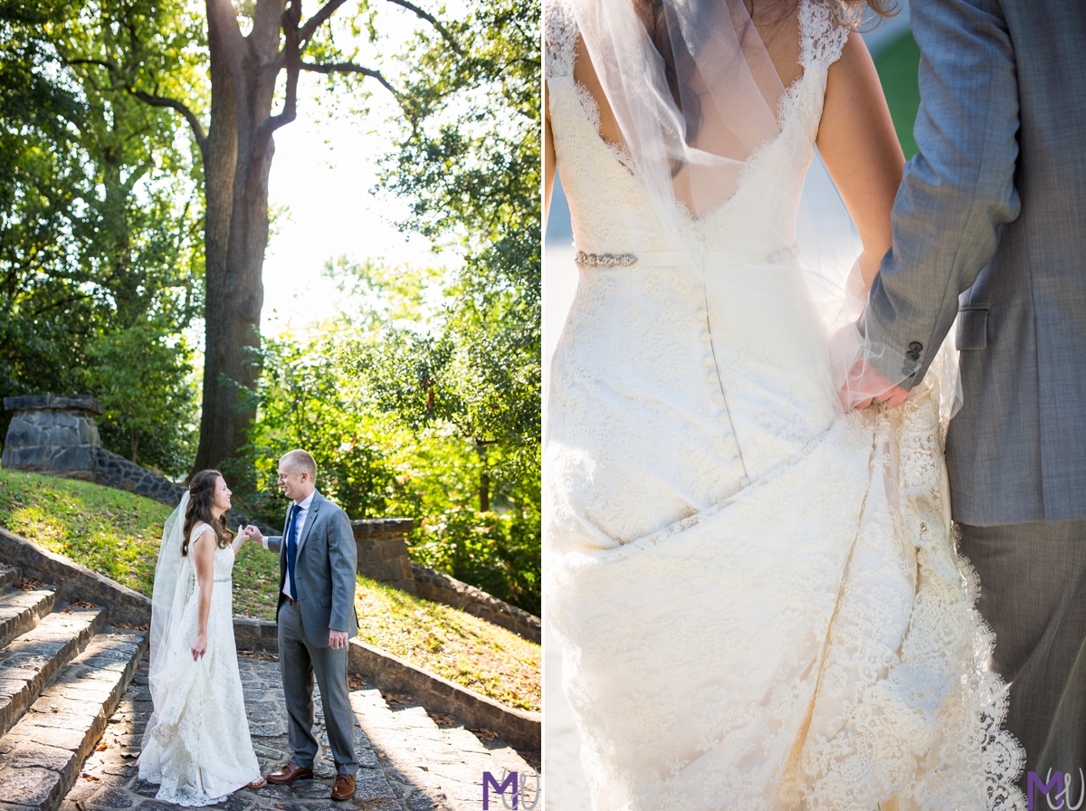 bride and groom in piedmont park